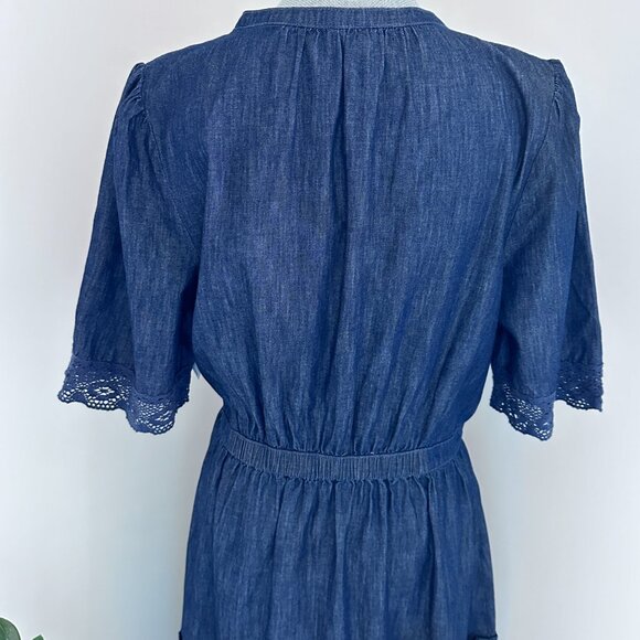 NWT Denim Maxi Dress sz L (T) - Denim Blue - Picture 9 of 16